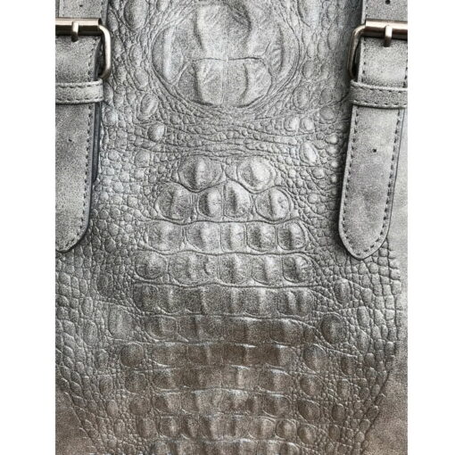 Tas Matty Grijs detail schildpad reliëf