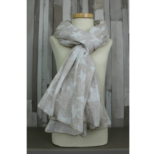 Shawl Sterren Beige op pop