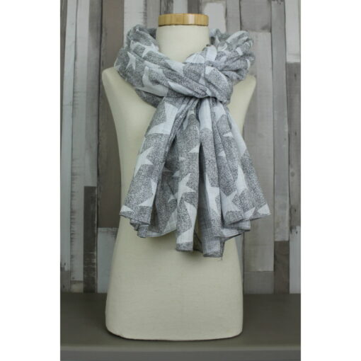 Shawl Sterren grijs op pop