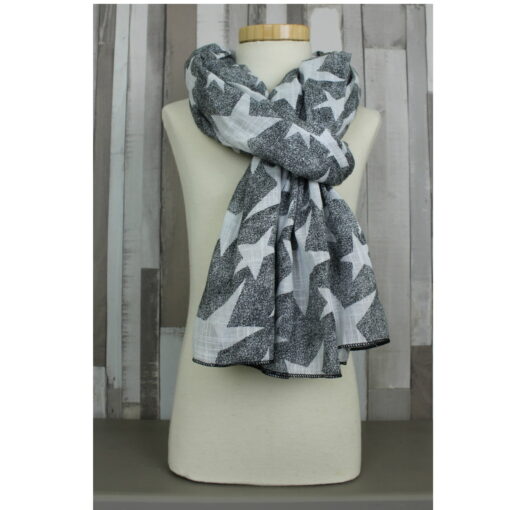 Shawl Sterren zwart op pop