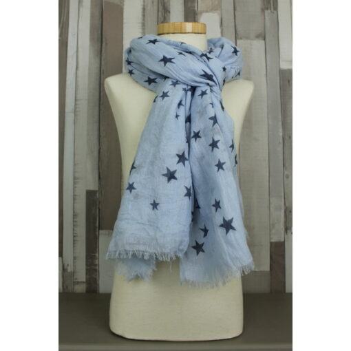 Shawl Sterretje Blauw op pop