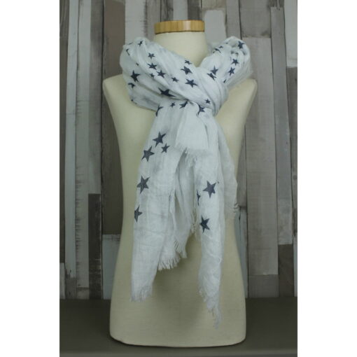 Shawl Sterretjes wit antraciet op pop