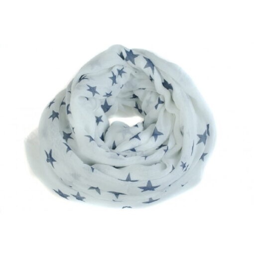 Shawl Sterretjes wit blauw